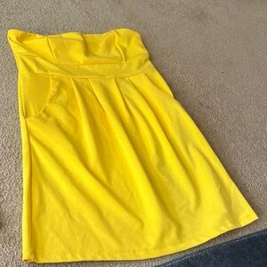 Body Central Strapless Yellow Dress